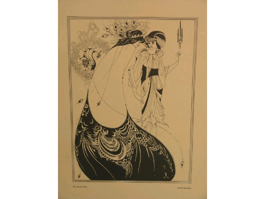 Appraisal: A set of three monochrome prints after Aubrey Beardsley stylised