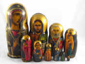 Appraisal: A Russian Matrioska set of ten dolls with religious icon