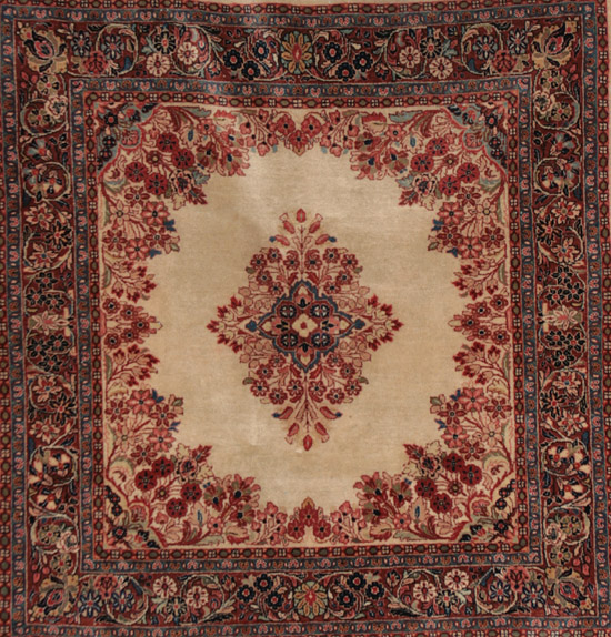 Appraisal: Sarouk Rug Second Quarter th Century Beige ground with floral