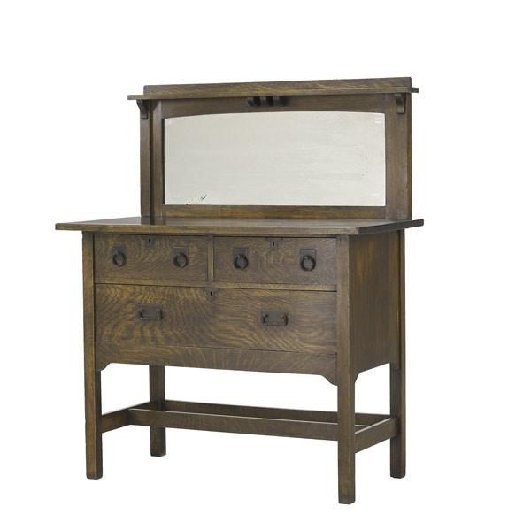 Appraisal: STICKLEY BROTHERS Diminutive sideboard with three drawers cloud lift apron