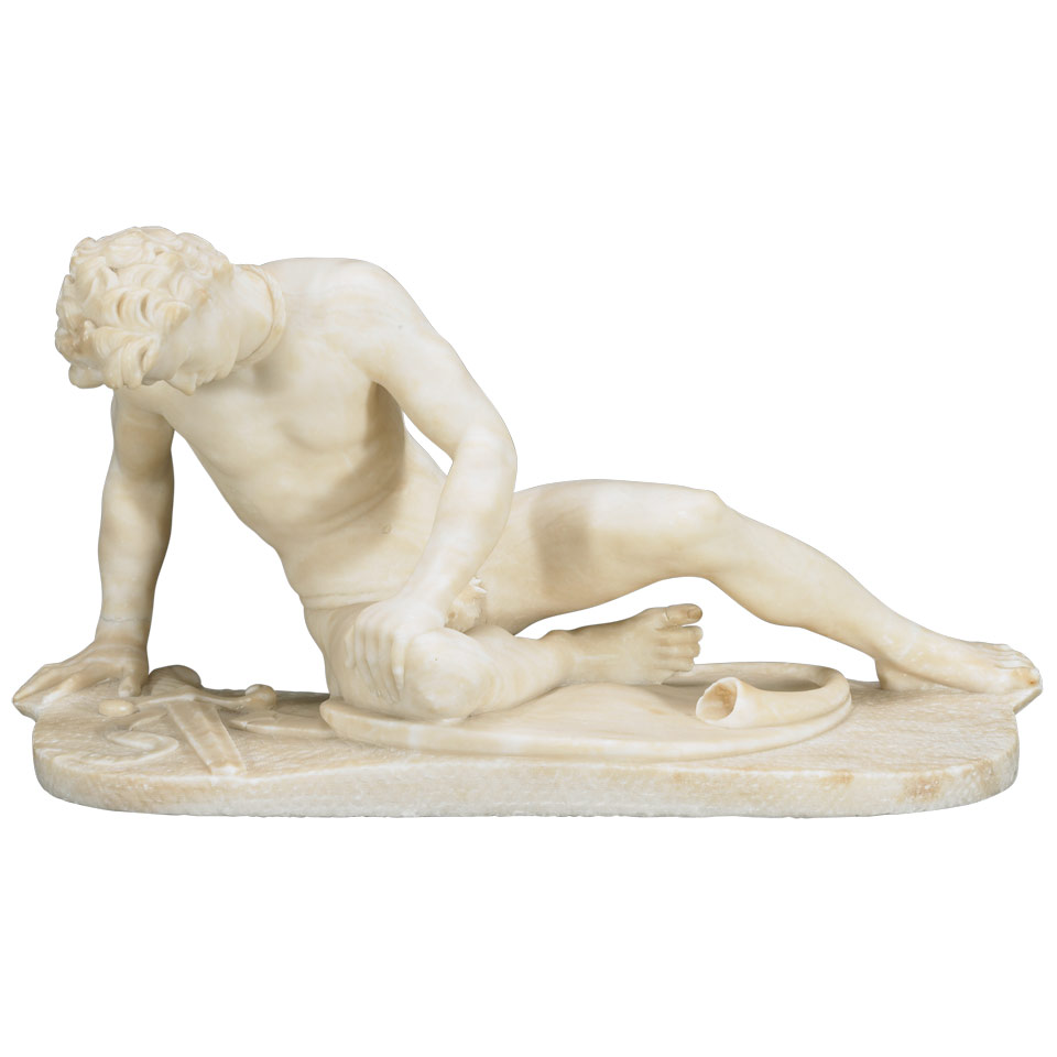 Appraisal: After The Antique Italian Alabaster Figure of The Dying Gaul