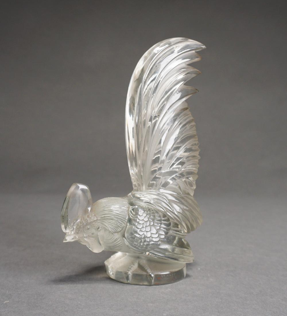 Appraisal: R LALIQUE CRYSTAL ROOSTER TAIL CHIPPED H IN CM R