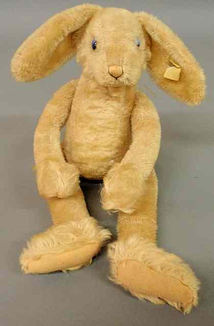 Appraisal: Rare Steiff mohair jointed long eared rabbit c 's with