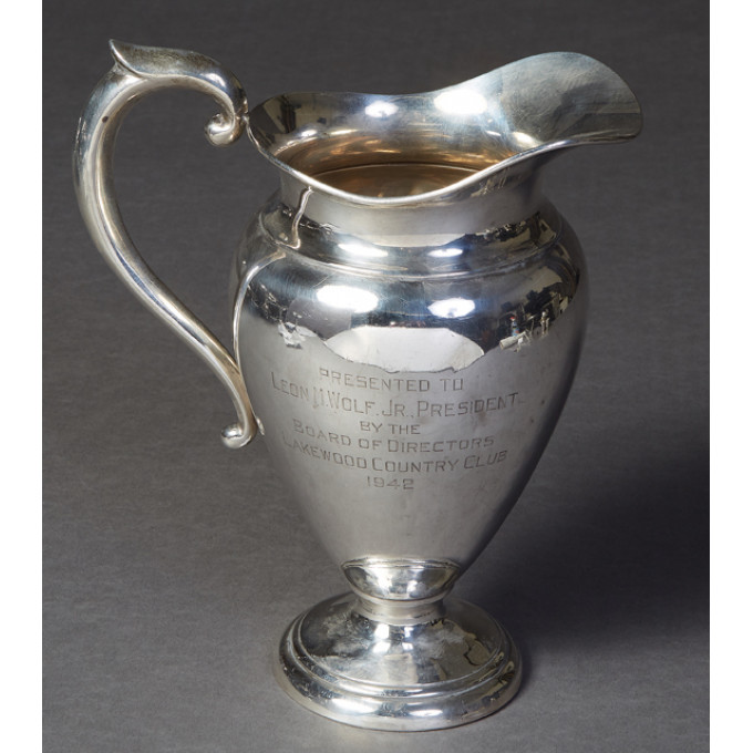 Appraisal: Sterling Silver Water Pitcher c by International the side engraved