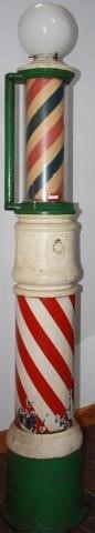 Appraisal: EARLY TH CENTURY PAINTED METAL BARBER POLEMARKED PAIDAR CO EMPACO