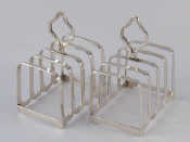 Appraisal: A pair of silver toast racks by Walker and Hall