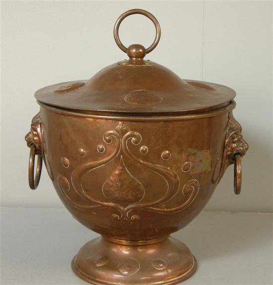 Appraisal: Arts and Crafts copper coal bin