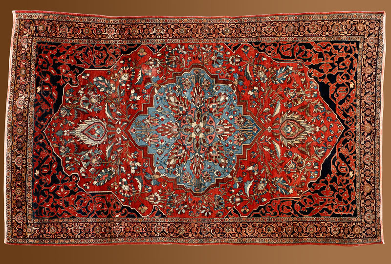 Appraisal: A Persian Ferahan Sarouk wool cotton rug A Persian Ferahan