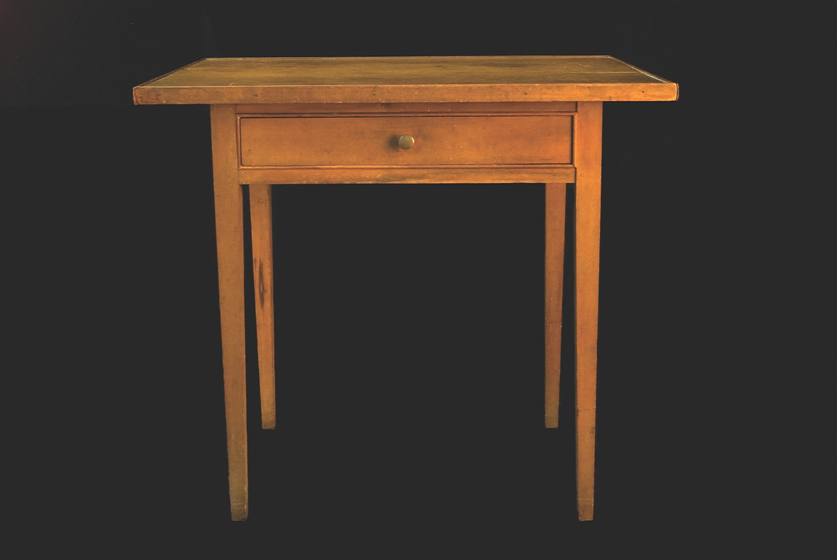 Appraisal: SHAKER WORKSTAND NEW LEBANON NEW YORK CIRCA Butternut pine and