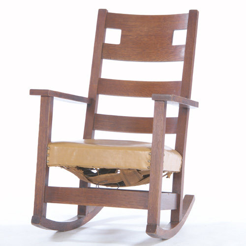 Appraisal: LIMBERT Rocker with square cut-outs to crest rail and a