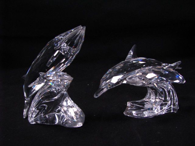 Appraisal: Two Swarovski Crystal Marine Figures including mother and baby whale