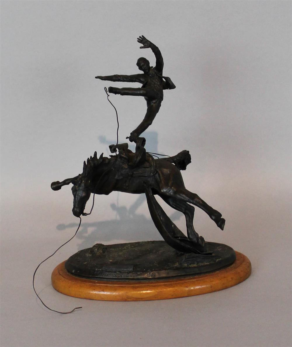 Appraisal: AMERICAN BRONZE GROUP SLINGSHOT cast from a model by Bud