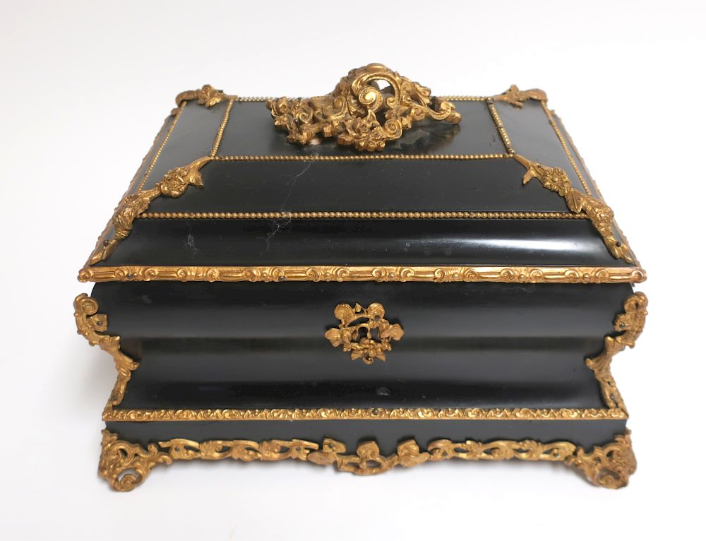 Appraisal: Napoleon III Ormolu Ebonized Wood Table Casket Late th C