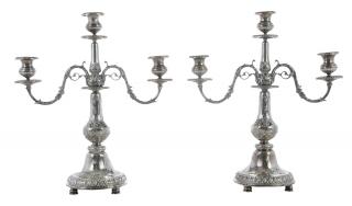 Appraisal: Gorham Yawkey Family Sterling Three Arm Candelabra American early th