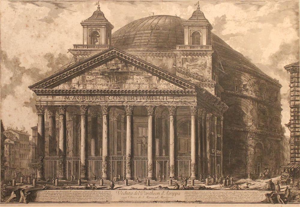 Appraisal: GIOVANNI BATTISTA PIRANESI ITALIAN - VEDUTA DEL PANTHEON D'AGRIPPA Copper