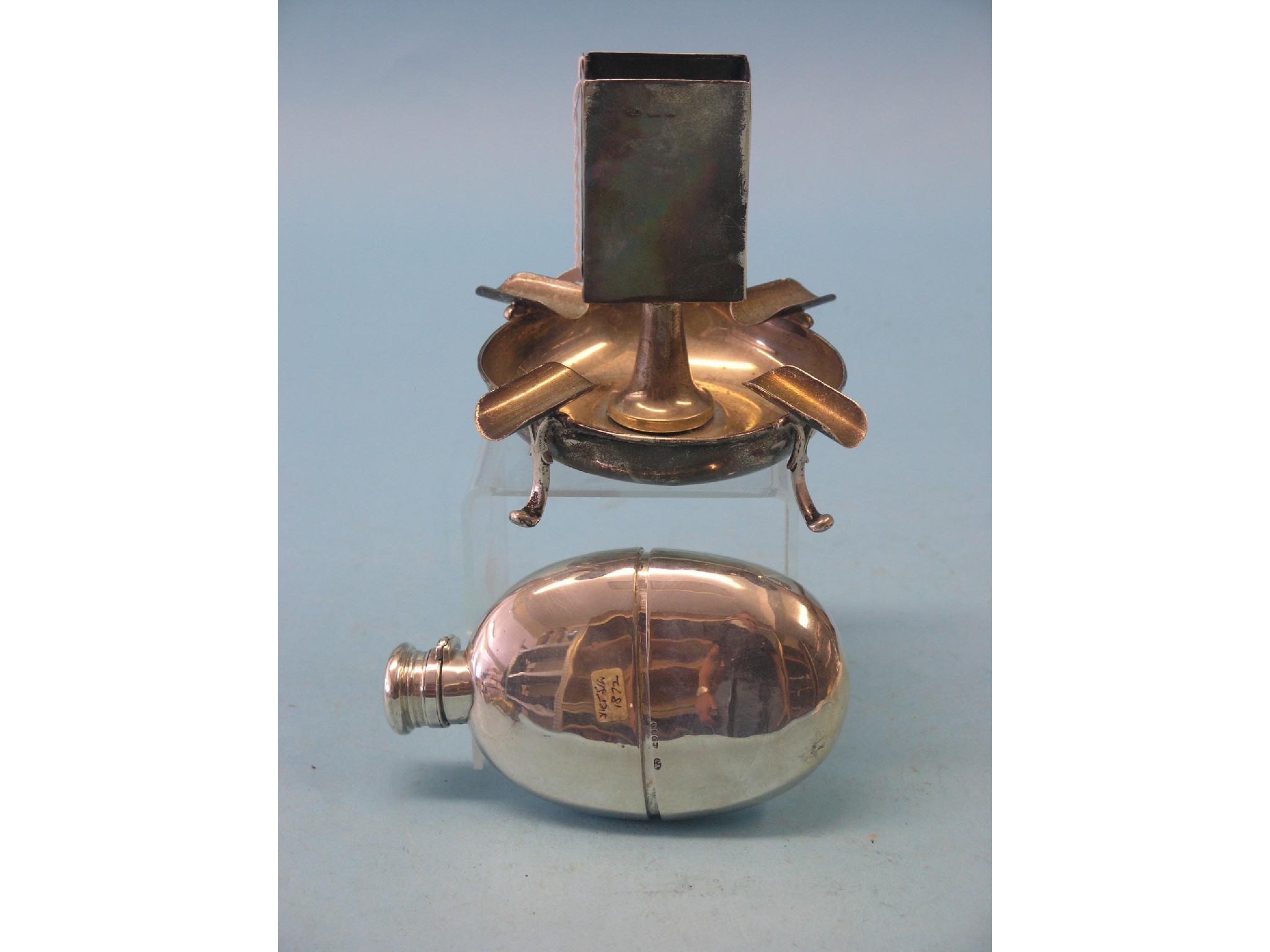 Appraisal: A Victorian silver hip-flask all silver construction without glass London