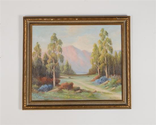 Appraisal: Duster Bortell th C California A Mountain Landscape with Trees