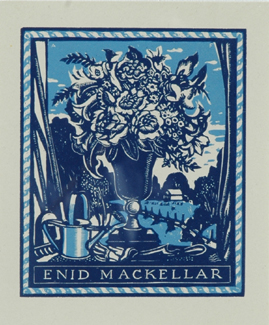 Appraisal: Adrian Feint - Bookplate - Enid Mackellar wood engraving x