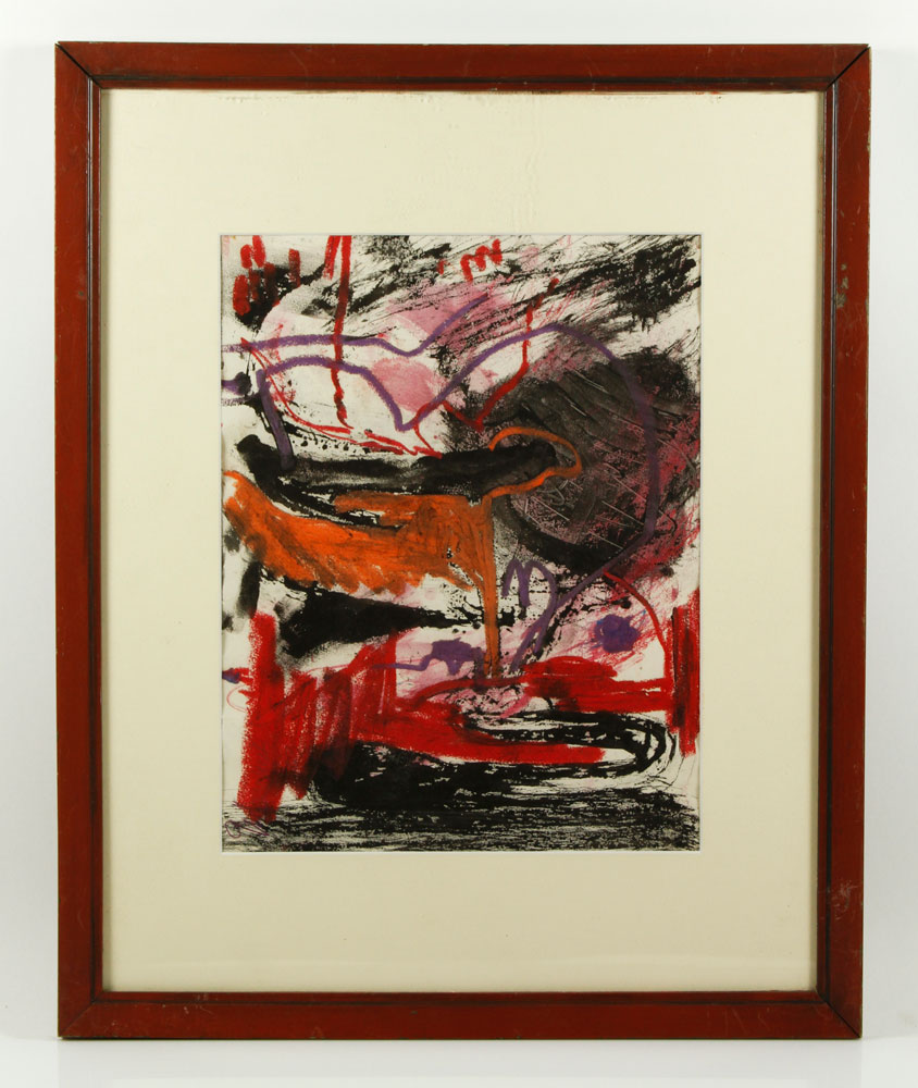 Appraisal: - Gubernick Abstract Ink and Oil Stick Richard Gubernick American