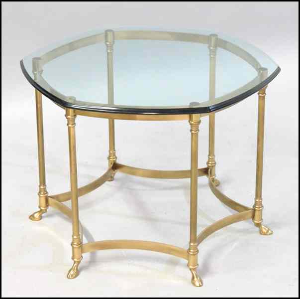 Appraisal: LABARGE BRASS AND GLASS COCKTAIL TABLE '' x '' Condition