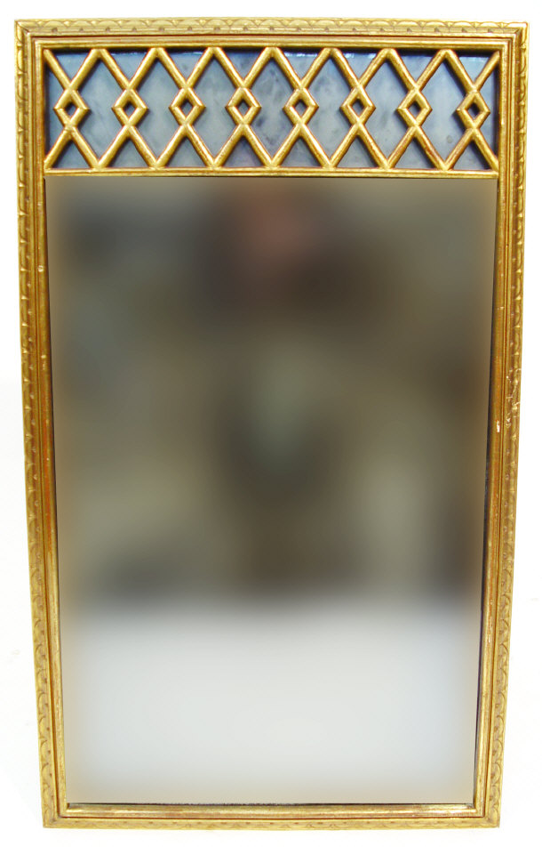 Appraisal: Rectangular giltwood framed mirror with fretwork decoration cm high x