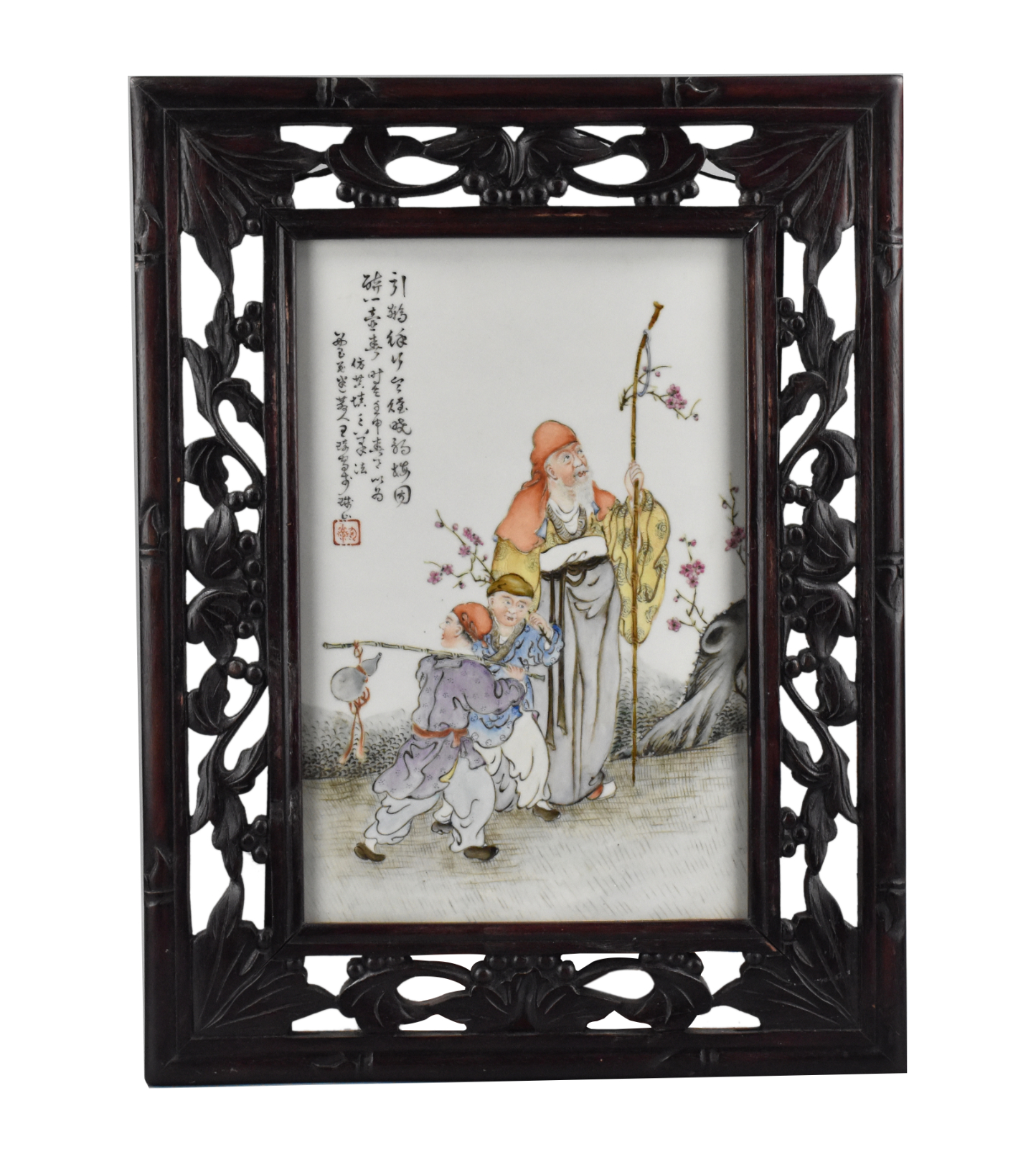 Appraisal: A Chinese Qianjiang glazed porcelain plaque dating from the Republic