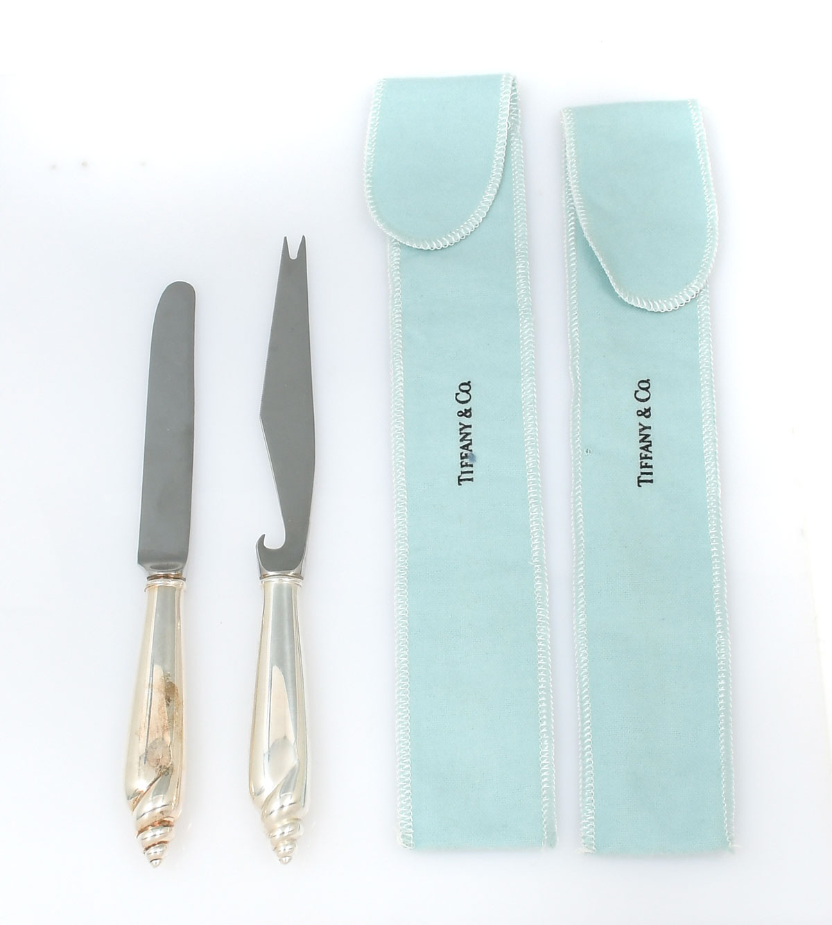 Appraisal: PIECES TIFFANY STERLING Comprising - Bar knife with Sterling handle