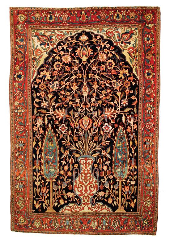 Appraisal: SAROUK FERRAGHAN PRAYER RUG Persia circa feet inches x feet