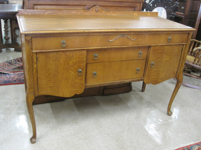 Appraisal: AN OAK QUEEN ANNE STYLE SIDEBOARD American c s the