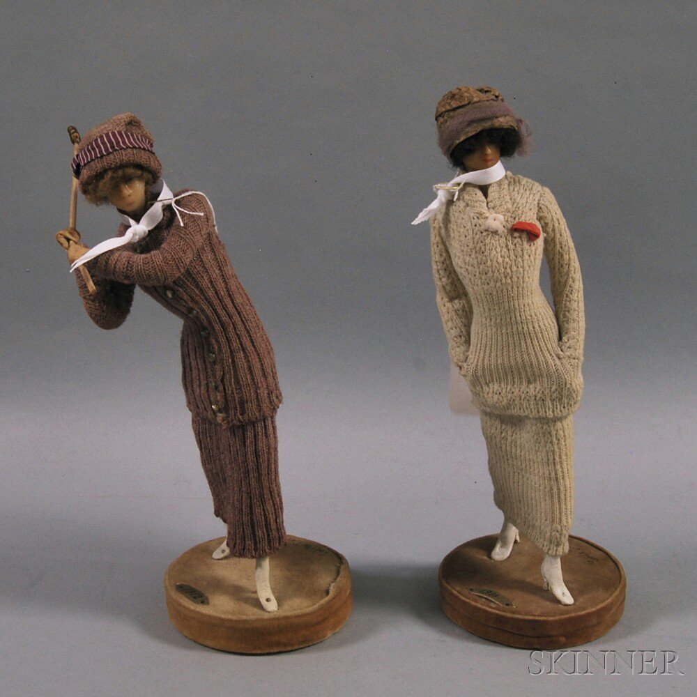 Appraisal: Lafitte-Desirat Wax Fashion Doll Figures of a Golfer and a