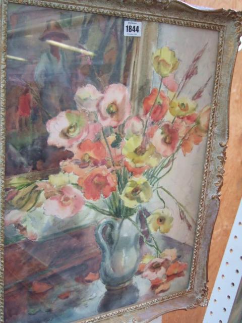 Appraisal: Baynes th century Still life of Californian poppies in a