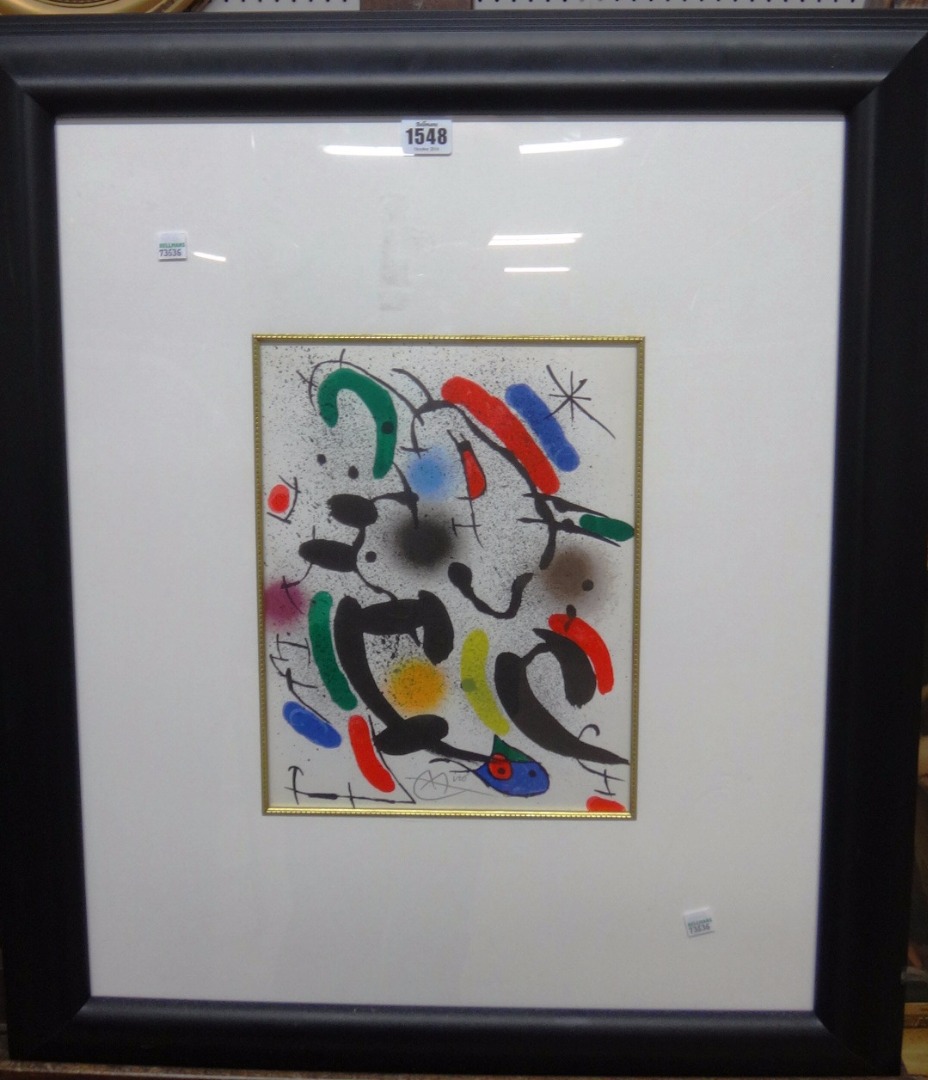 Appraisal: Joan Miro - Lithograph VI colour lithograph signed in pencil