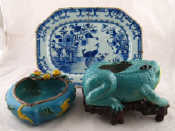 Appraisal: A Chinese ceramic brush washer shaped as a lotus fruit