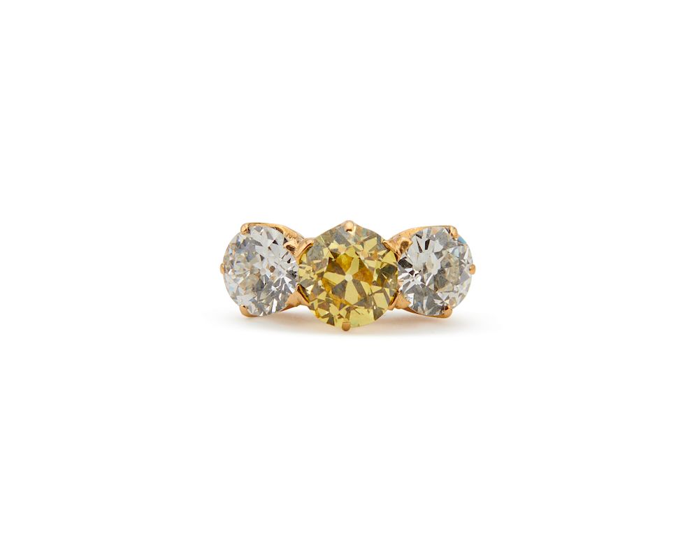 Appraisal: TIFFANY CO K Gold Colored Diamond and Diamond Ring TIFFANY