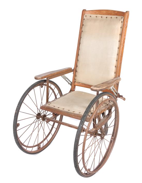 Appraisal: Sale Lot A Victorian Wheelchair with upholstered back and seat