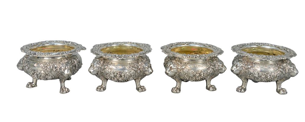 Appraisal: Set of Four Paul Storr Sterling Silver Open Salts top