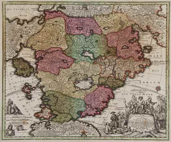 Appraisal: Seutter Matthaeus Accurata Utopi Tabula allegorical continental map including the