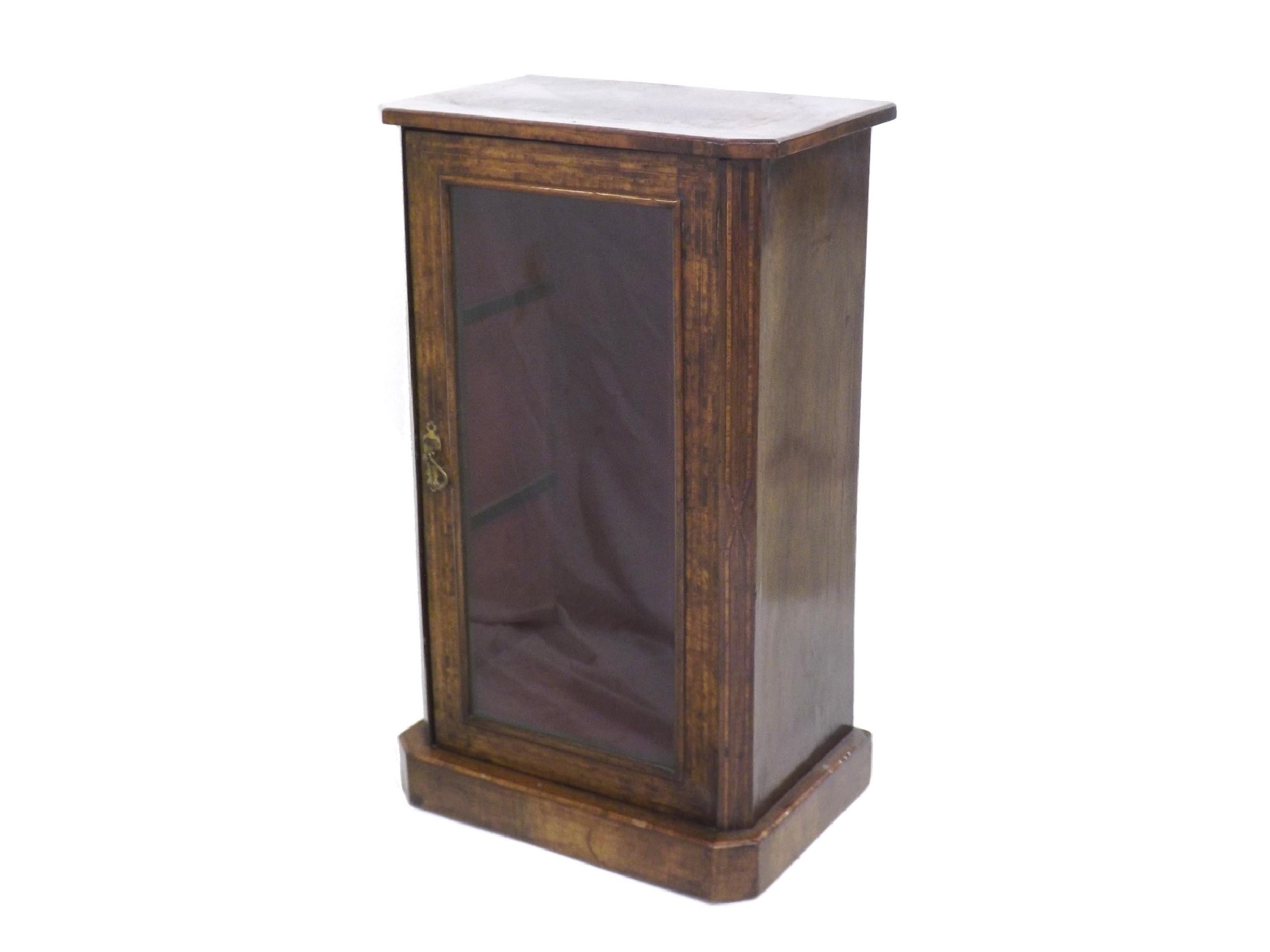 Appraisal: Victorian walnut and boxwood and fruitwood inlaid pier cabinet with