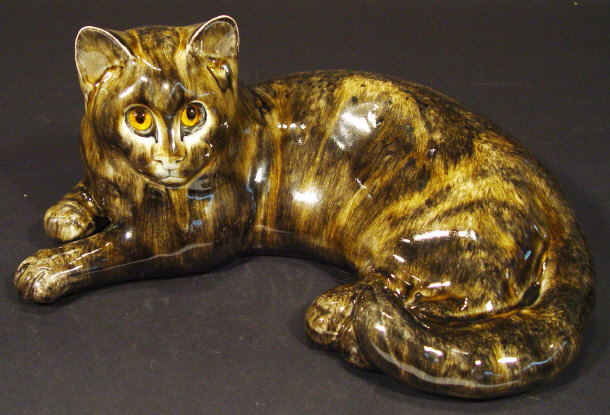 Appraisal: Mike Hinton Winstanley style china cat with hand painted decoration