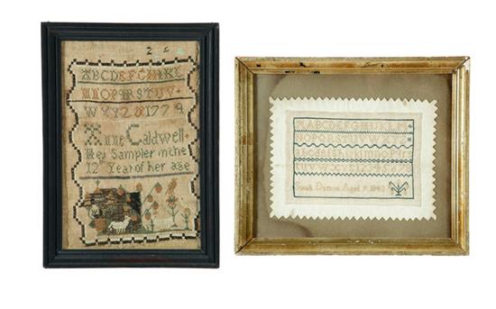 Appraisal: TWO SAMPLERS Anne Caldwell attributed to Vermont silk on linen