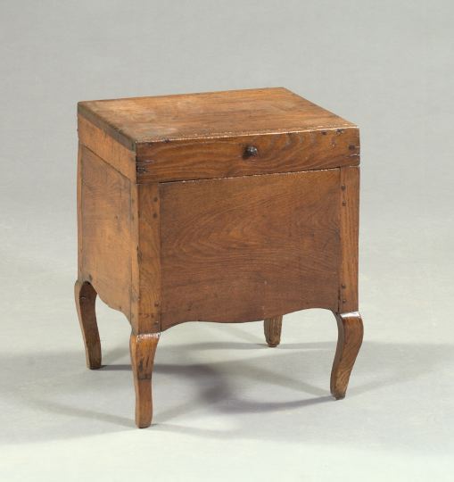 Appraisal: Early Queen Anne Oak Lift-Top Commode mid- th century the