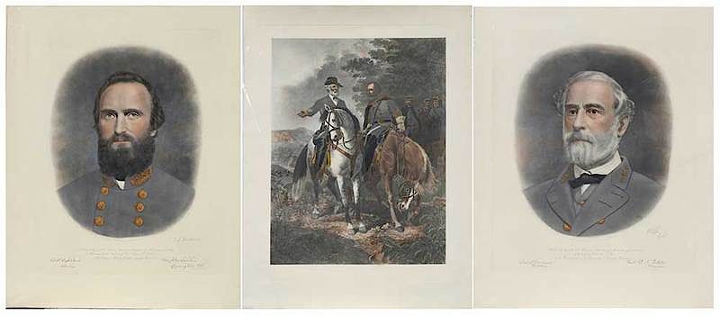 Appraisal: Three Lee Jackson Civil War Related Prints New York -