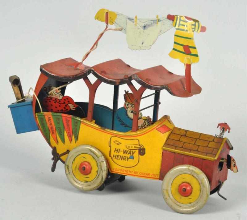 Appraisal: Tin Litho Nifty Hi-Way Henry Auto Wind-Up Toy American Working