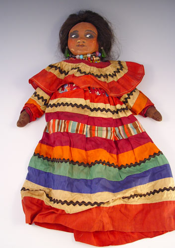 Appraisal: 'S SEMINOLE INDIAN CLOTH PAPER MACHE DOLL Circa 's paper