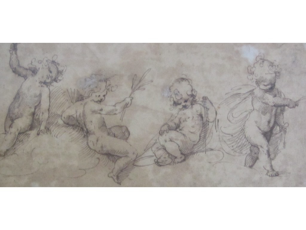 Appraisal: AFTER GUIDO TH CENTURY FOUR CHERUBS REPRESENTING THE SEASONS Pen