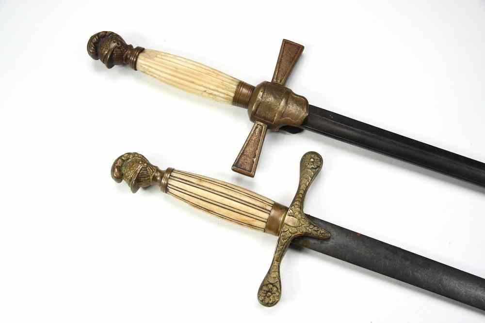 Appraisal: FRATERNAL SWORDS - Two th c Knights of Columbus Swords