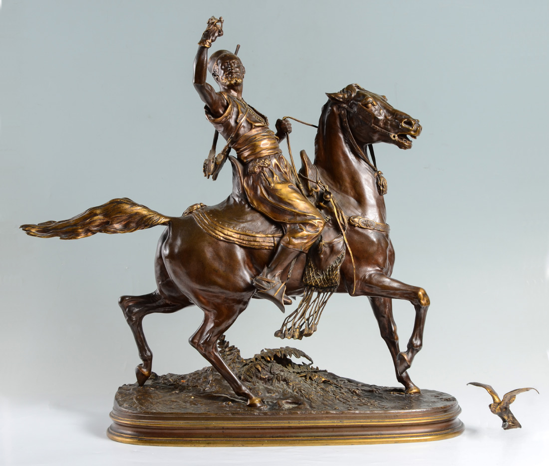 Appraisal: MENE Pierre Jules French - Arab Falconer on Horseback Bronze