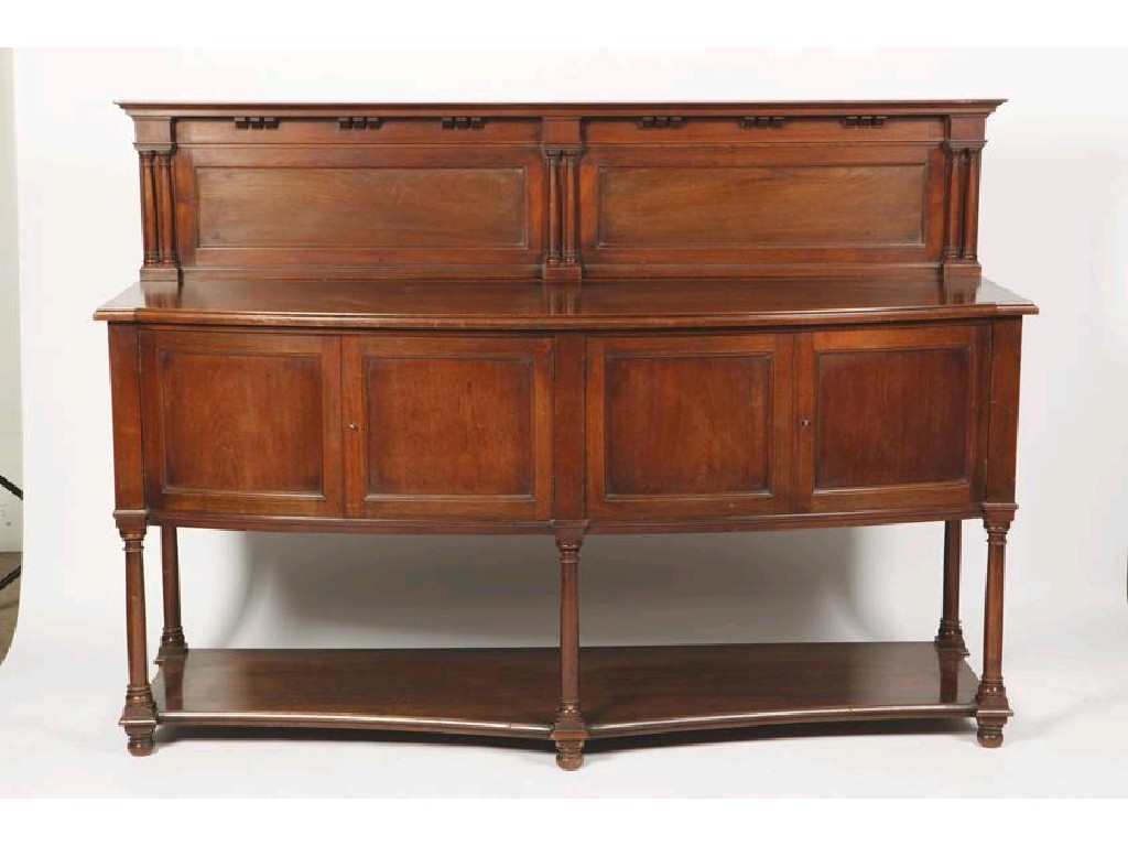 Appraisal: LIBERTY CO A WALNUT BOWFRONTED SIDEBOARD with a raised back