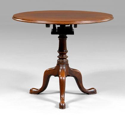 Appraisal: Chippendale mahogany tilt-top table mahogany throughout with tilting top over