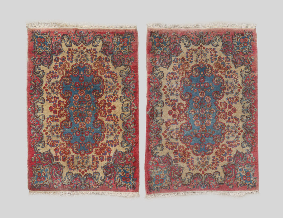 Appraisal: APPROX TO YR OLD PERSIAN KERMAN HAND KNOTTED RUGS '